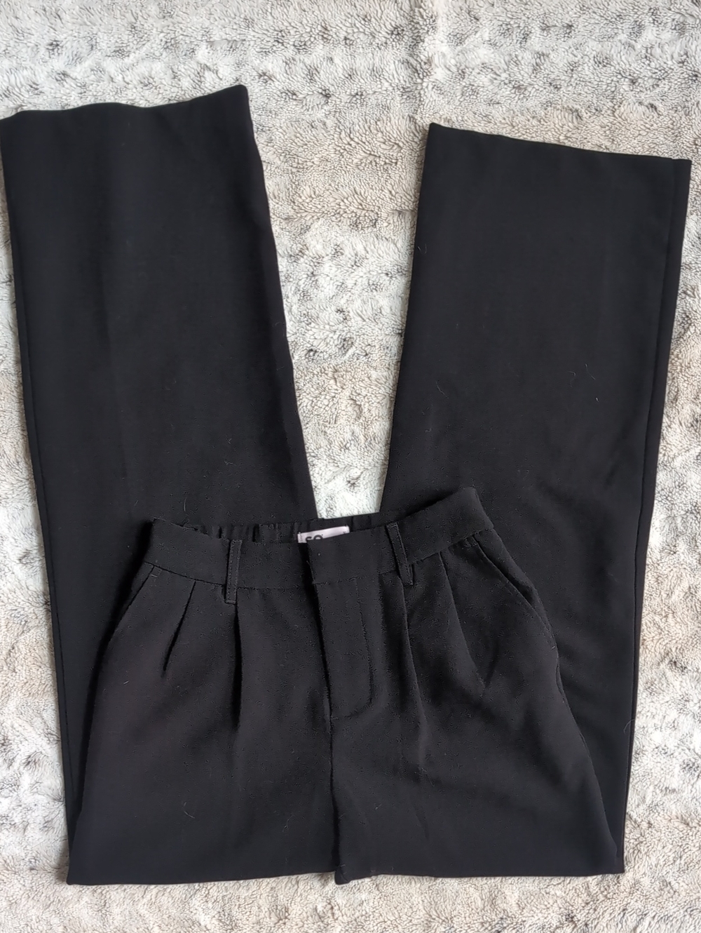 SO High Rise Menswear Abercrombie Inspired Wide Leg Black Trousers